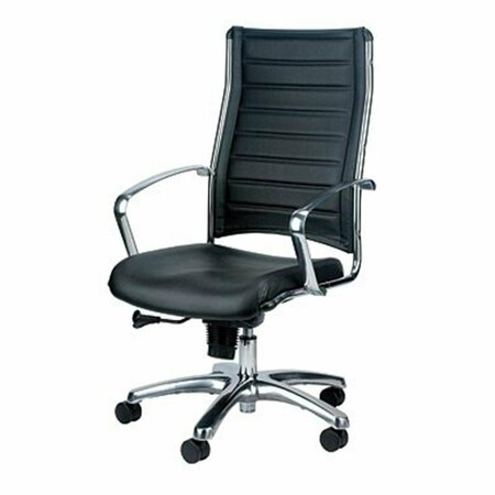 GFANCY FIXTURES Black Leather Chair - 22.37 x 25.5 x 41.5 in. GF3094799